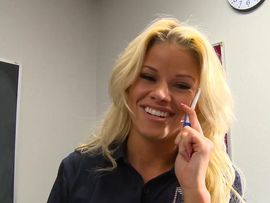 Petite Blonde Puts A Throbbing Cock In Her Mouth