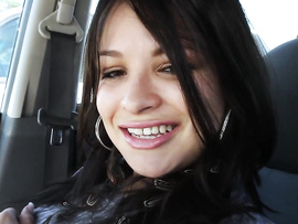 Colombian Beauty Sucks In The Car And Gets Penetrated