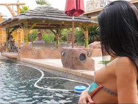 Seductive Babe Takes Off Her Bikini And Helps Him Cum