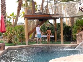 Seductive Babe Takes Off Her Bikini And Helps Him Cum