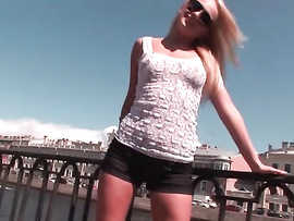 Stunning Teen Flashing Her Small Tits In Public