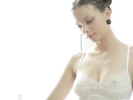 Perky Young Teen Looks Sexy In White Lingerie